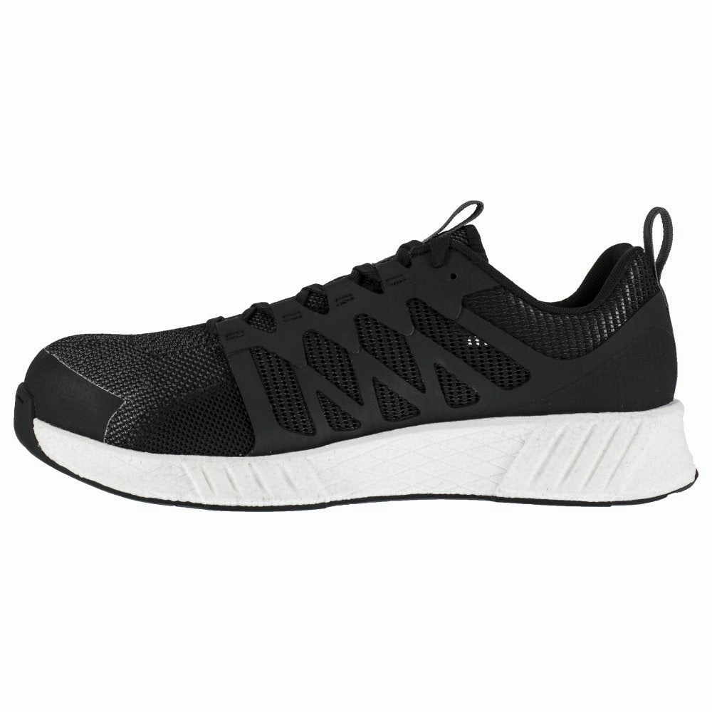 Long-lasting Cushion Reebok Women's Fusion Flexweave Athletic Work Shoe Composite Toe Rb413 In Black And White