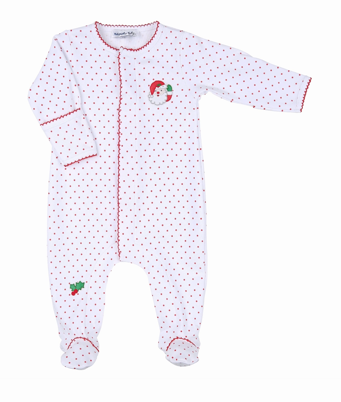 Winking Santa Embroidered Footie QuickDrying HypoallergenicFabric