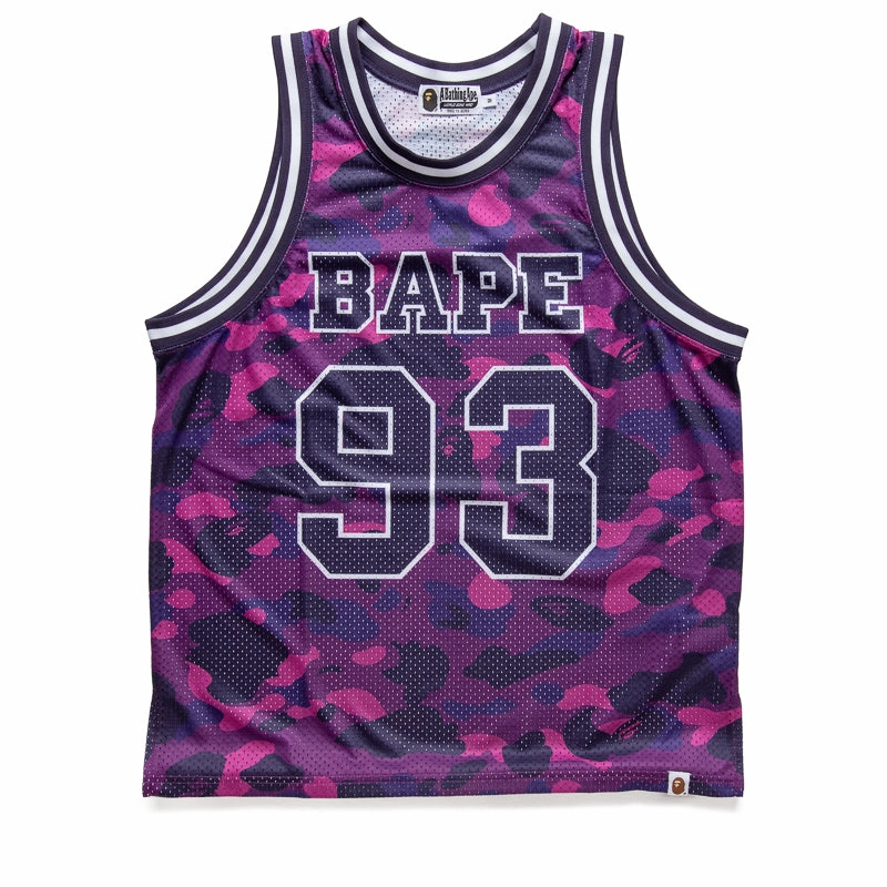 A Bathing Ape Color Camo Basketball Tank Top - Purple ThermalRegulating Fabric