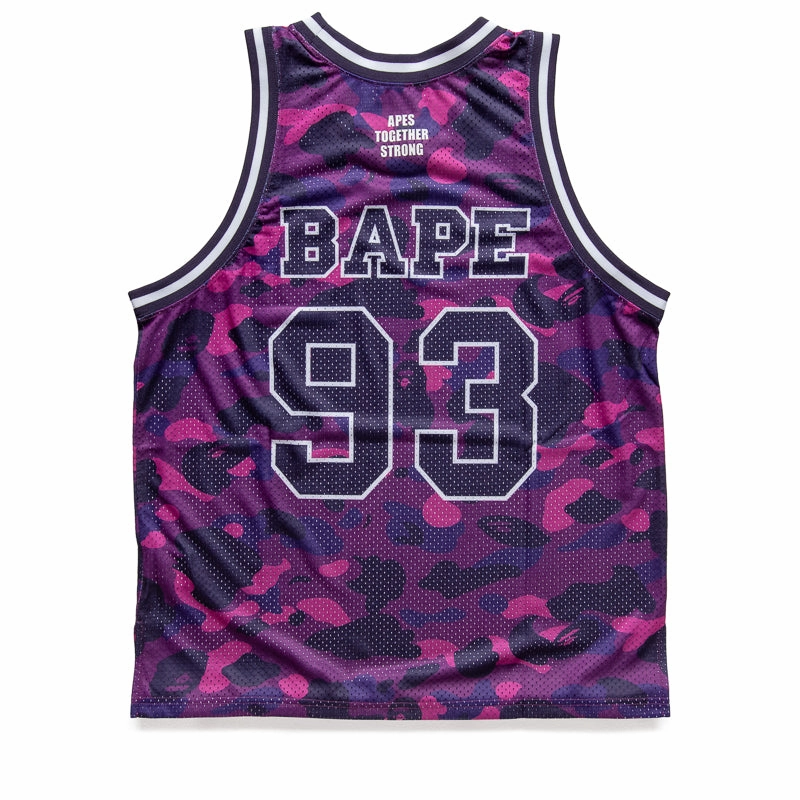 AbrasionResistant Fabric A Bathing Ape Color Camo Basketball Tank Top - Purple