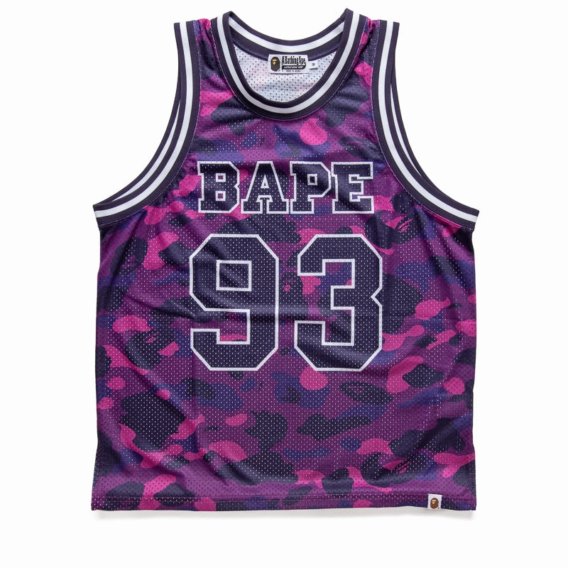 A Bathing Ape Color Camo Basketball Tank Top - Purple LayeredNeckline Car Cool