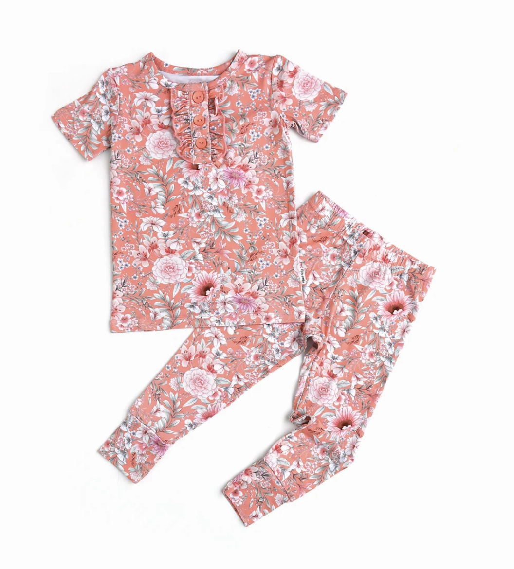 Glitter Glow Esther Ruffle Two Piece Pajama Set