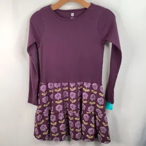 Size 12: Tea Purple Floral Long Sleeve Dress Perfectly Crafted Clasp-Closure