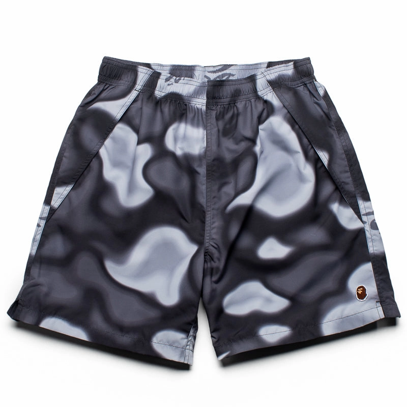 Commute Ease AbrasionFree Edging A Bathing Ape Liquid Camo One Point Beach Shorts - Black