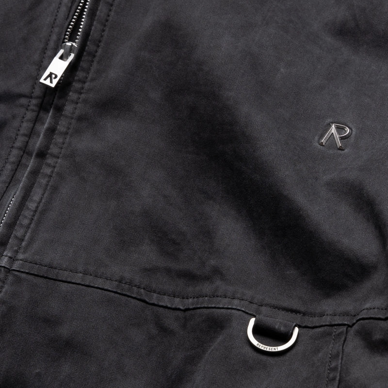 Represent Hooded Bomber - Washed Black Tech Edge Fast Fit