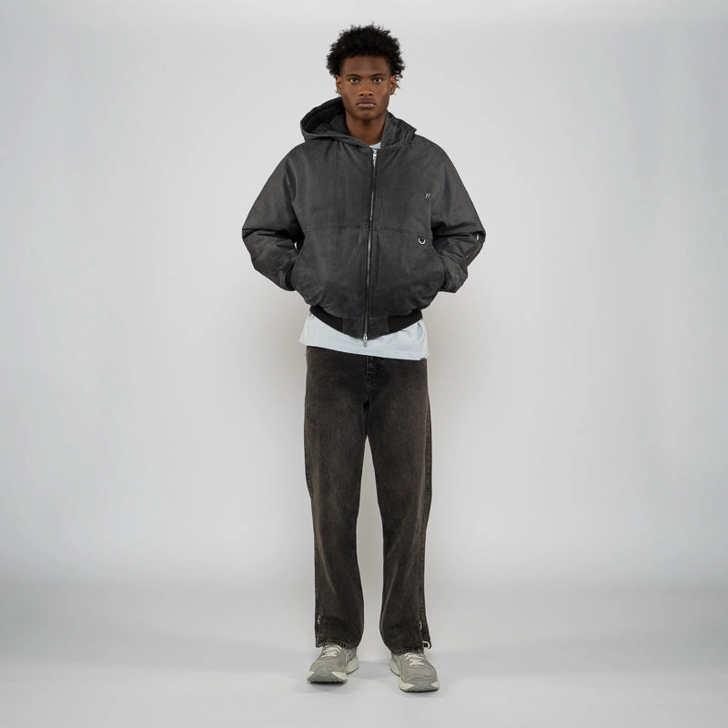 Represent Hooded Bomber - Washed Black Heat Safe