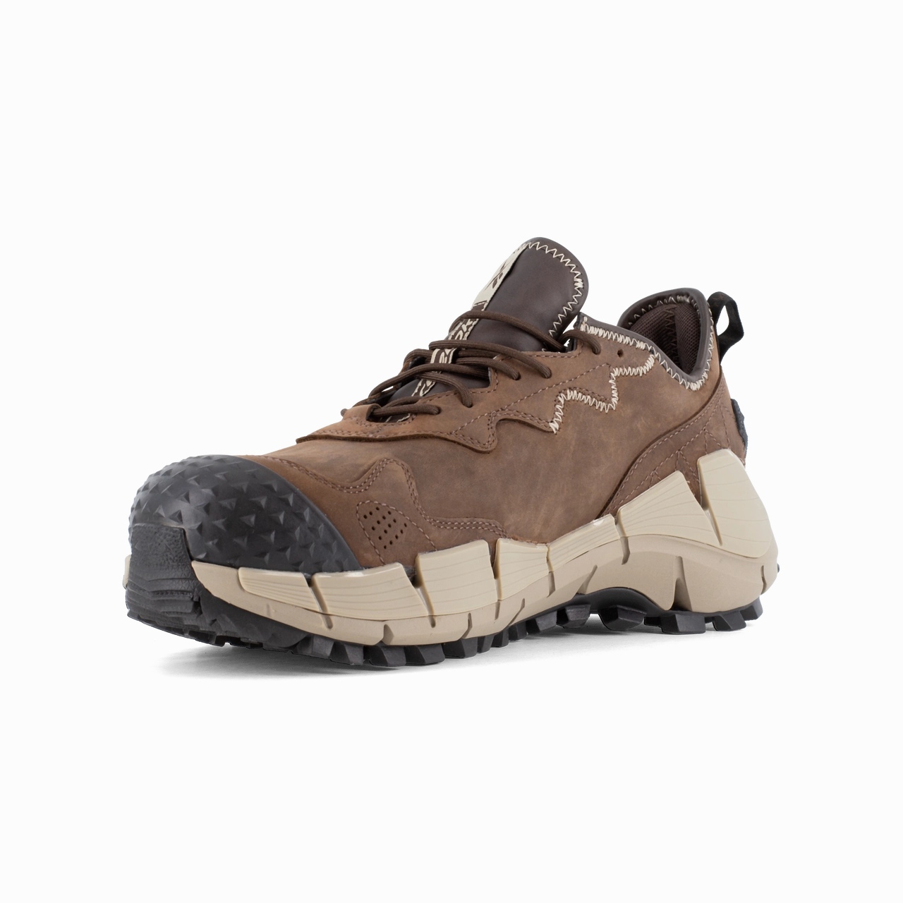 Reebok Work Zig Kinetica Edge II Work RB3020 Men's Trail-Inspired Waterproof Work Shoe in Brown Heavy-duty Performance Heavy Duty Stability