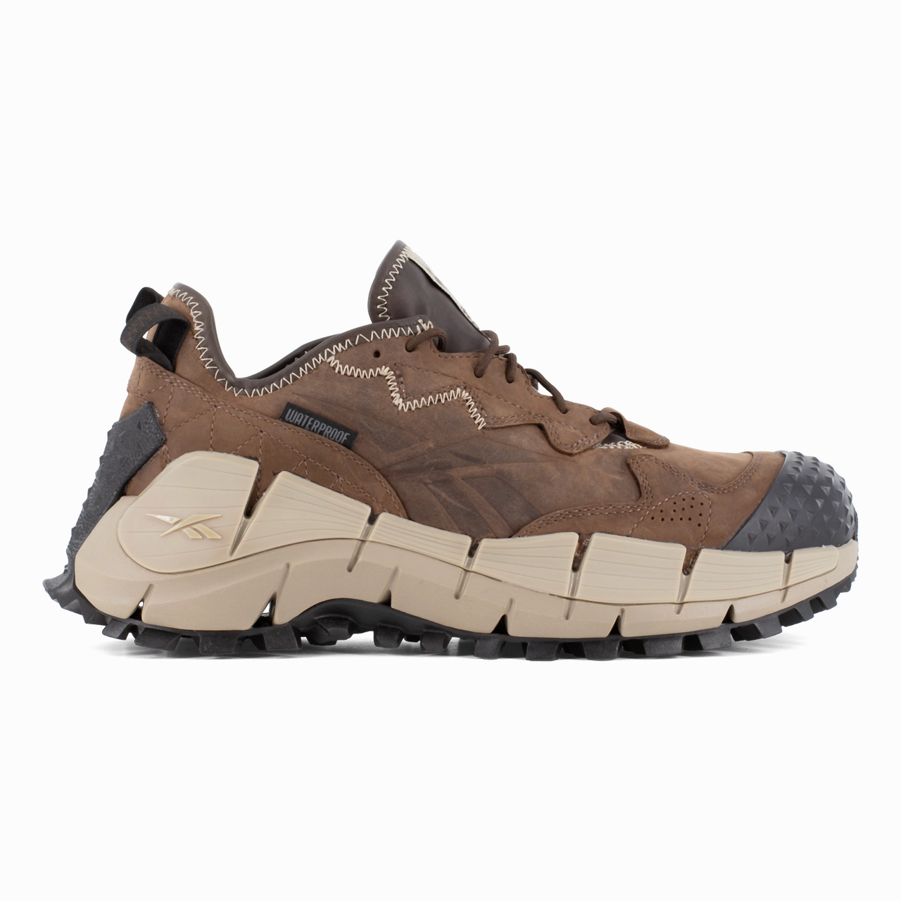 Heavy Protection Gear Water-resistant Coverage Reebok Work Zig Kinetica Edge II Work RB3020 Men's Trail-Inspired Waterproof Work Shoe in Brown