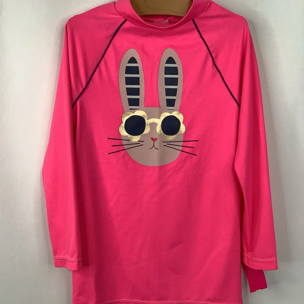 Size 11-12: Mini Boden Pink Bunny Rash Guard Swim Shirt Juvenile clothing Low contrast children's clothes