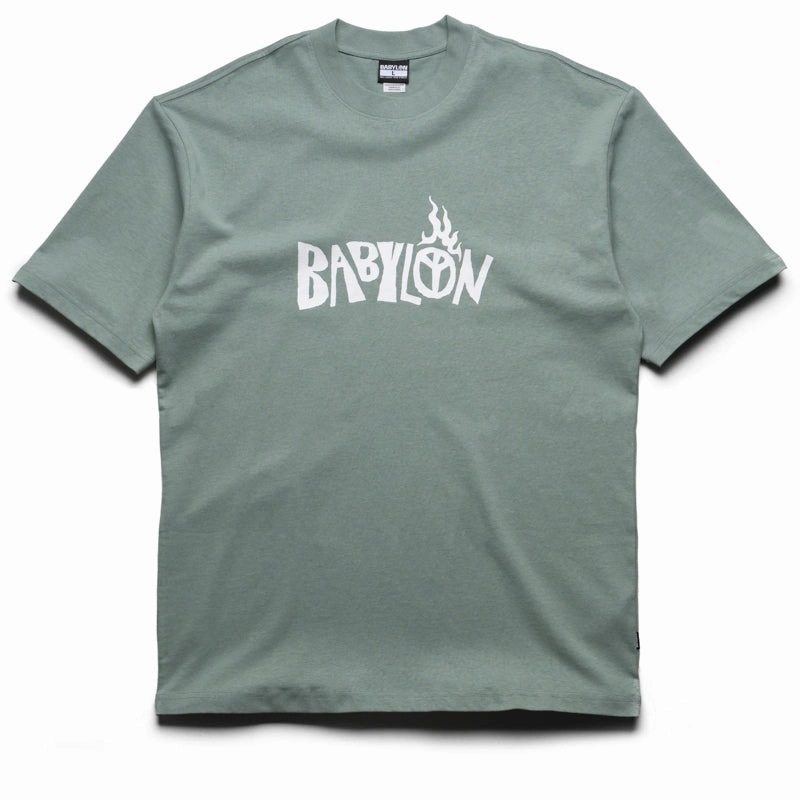 Elegant Tunic StretchPaneling Babylon Burning Palm Tee - Atlantic Green