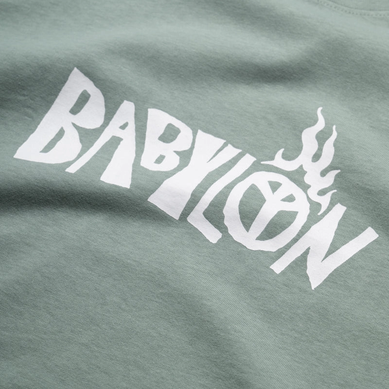 Babylon Burning Palm Tee - Atlantic Green Weather Guard