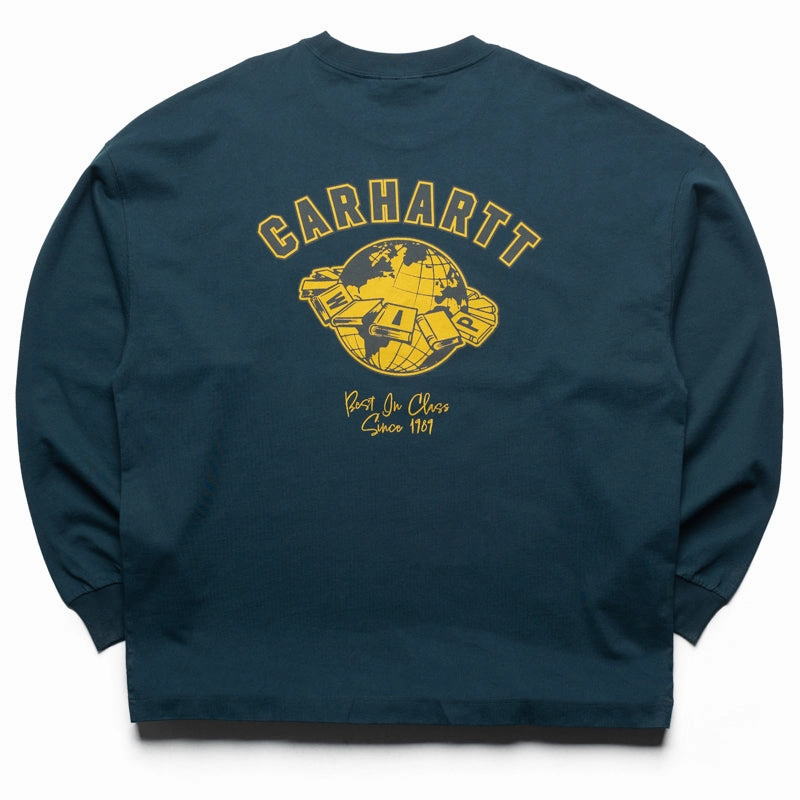 LayeredPaneling Breath Skin Carhartt WIP World Class L/S Tee - Deep Lagoon