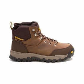 Padded Interior Rough Trail Hiker Caterpillar Men's Threshold Rebound Hiker Waterproof Steel Toe Work Boot (P91784) In Bison