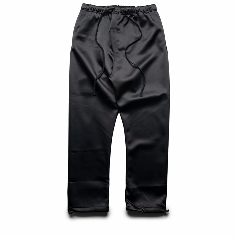 Zoom Proper Fear Of God Essentials Bonded Satin Relaxed Track Pants - Jet Black