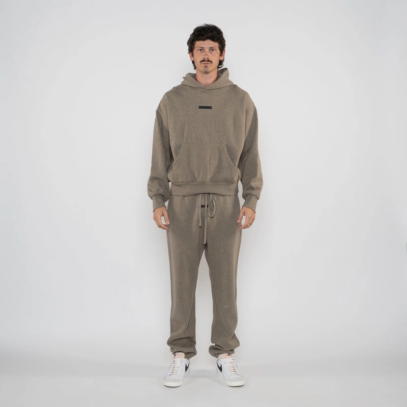 Global Edge Couple Look Fear Of God Essentials Classic Fit Fleece Hoodie - Homestead Heather
