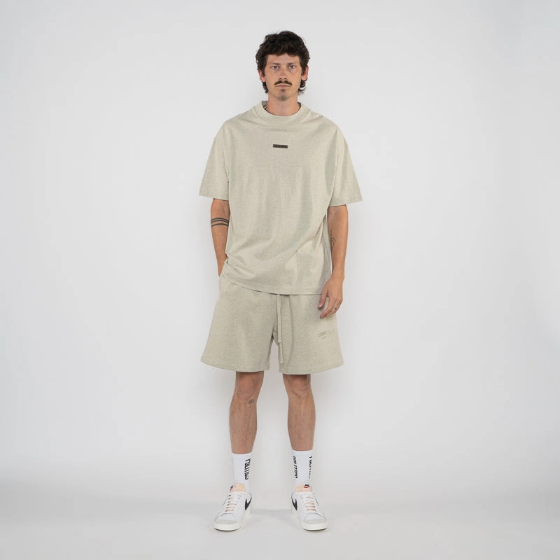Fear Of God Essentials Classic Fit Tee - Heather Stone Myth Glow Layered Look