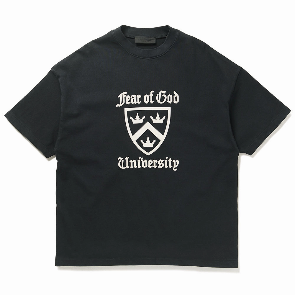 Fear Of God Essentials Heavy Crewneck Tee - Black GridTexture