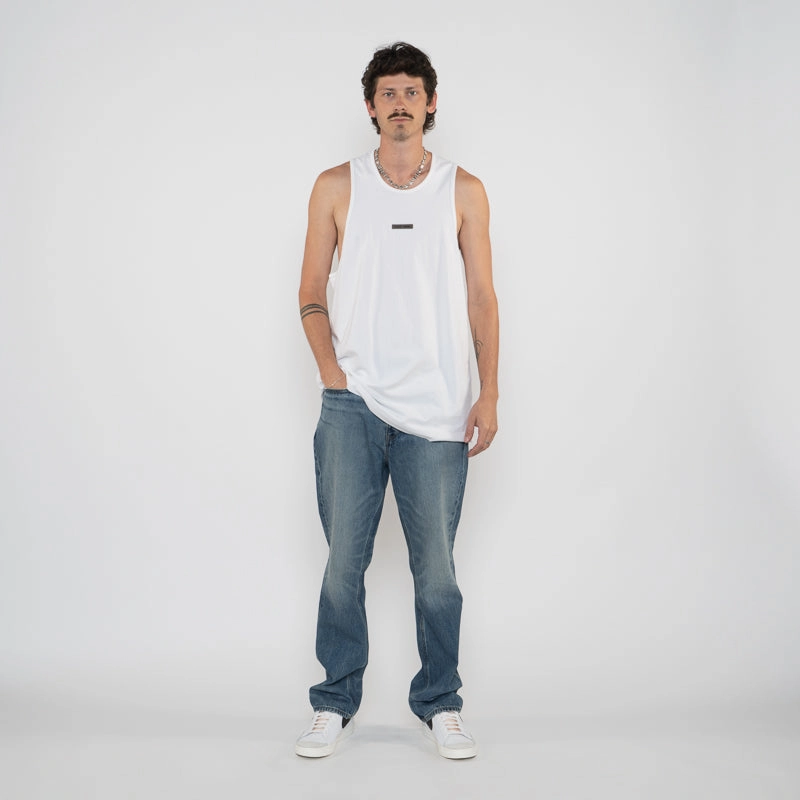 Light Wool Data Mode Fear Of God Essentials Vintage Fit Tank - Bright White