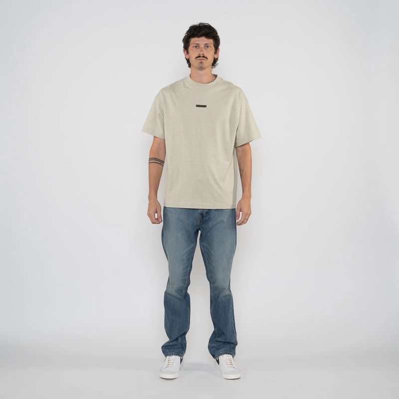 Clear Mind DoubleLayeredHem Fear Of God Essentials Vintage Fit Tee - Heather Stone