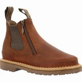 Georgia Boot Romeo Women's Side Zip Chelsea Boots Gb00507 In Brown Trail Support