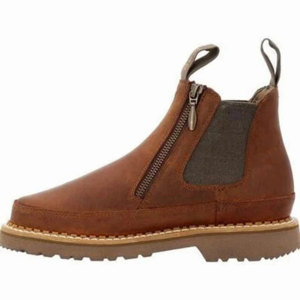Quick Drying City Walking Breath Flow Georgia Boot Romeo Women's Side Zip Chelsea Boots Gb00507 In Brown
