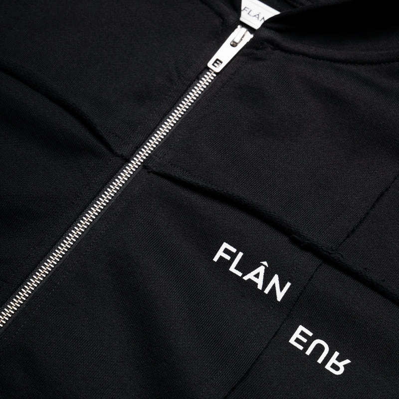 BreathableLining Flaneur Cut & Sew Zip Up Hoodie - Black
