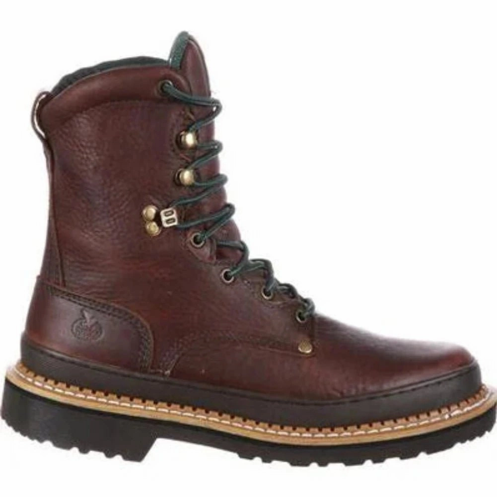 Comfortable toe box Long Wear Comfort Georgia Boot Giant Men's Steel Toe Work Boots G8374 In Brown