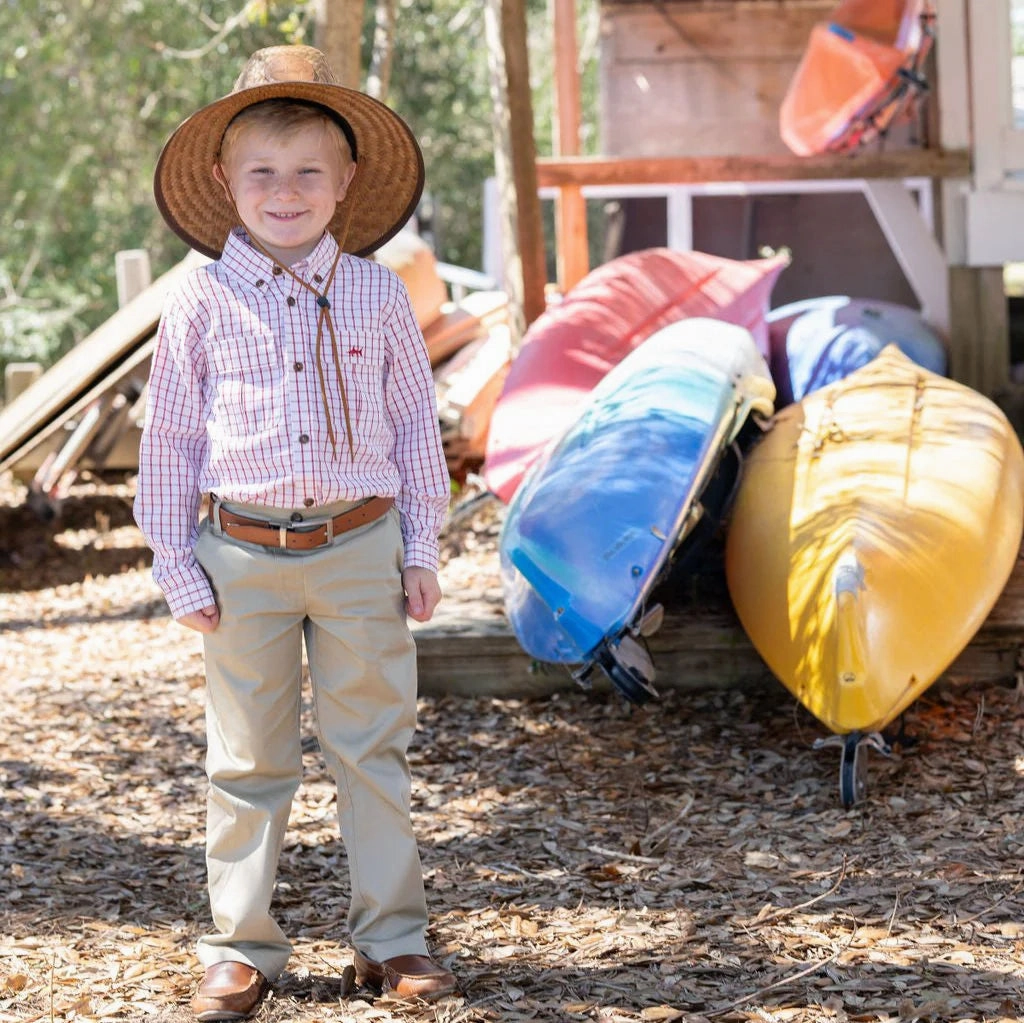Flagler Fishing Shirt - Red and White Plaid City Soul Hotel Style