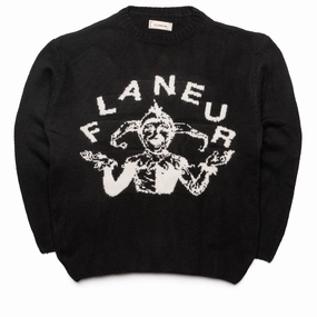 Flaneur Arlequin Sweater - Black Ergonomic Cut Sporty Gear