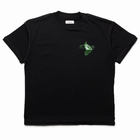 Cotton Blend Flaneur Bending Time Tee - Black