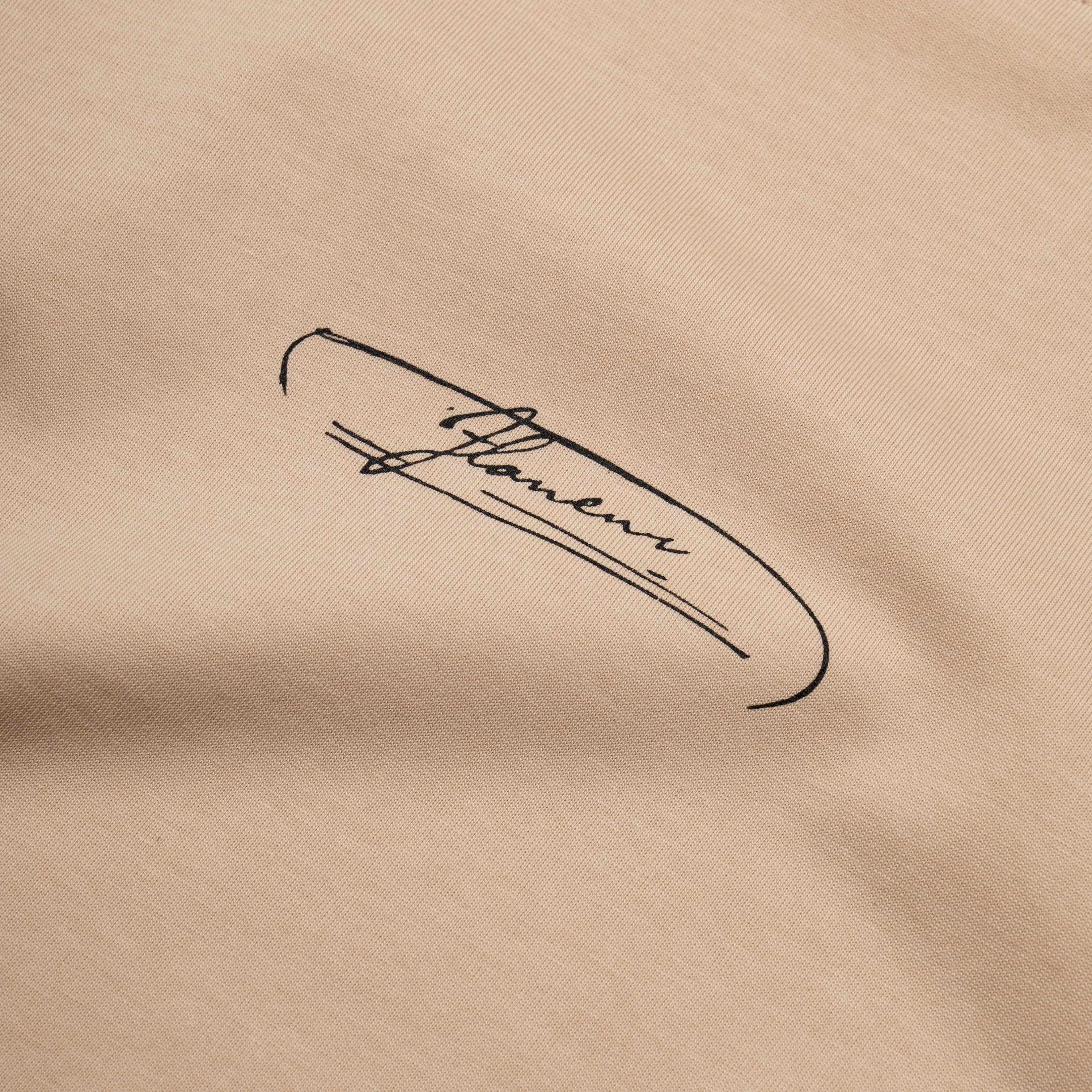 Gym Safe Flaneur Letter Tee - Tan