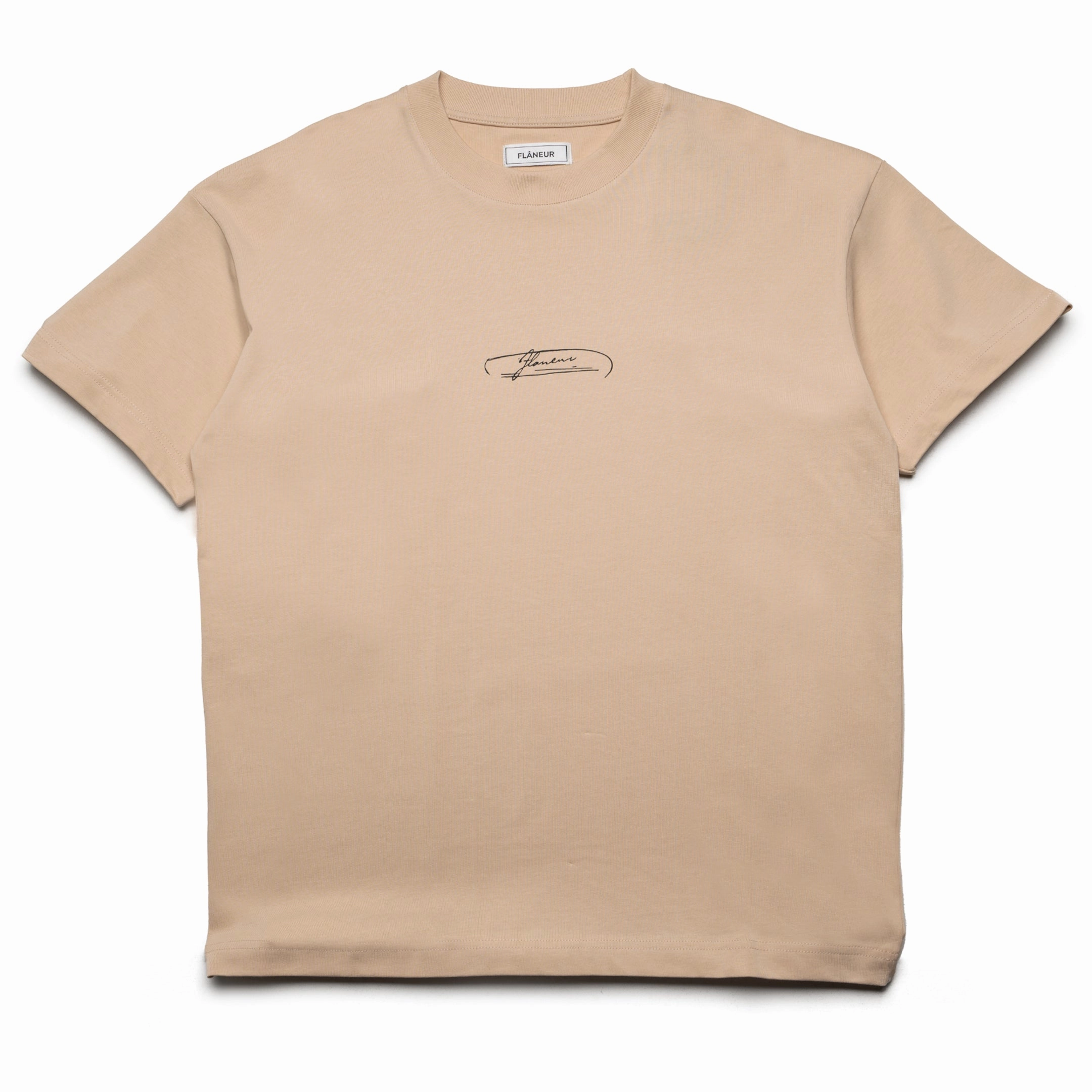 Flaneur Letter Tee - Tan Professional Fit