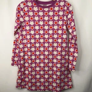Delicate Lines Size 12 (150): Hanna Andersson Purple/White Floral Long Sleeve Dress