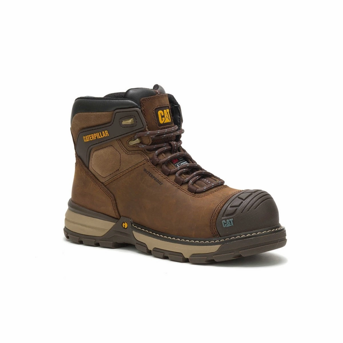 Non Slip Sole Caterpillar Excavator Superlite Waterproof Thinsulate? Carbon Composite Toe Women's Work Boot (p91324) In Dark Brown