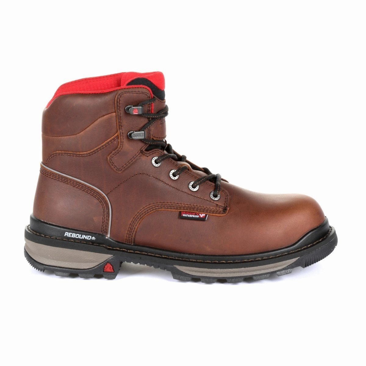 Roll Up Cozy And Stylish Rocky Rams Horn Men's Waterproof Work Boots Rkk0259 In Brown
