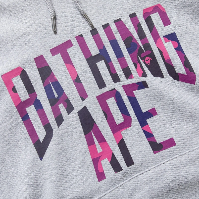 A Bathing Ape by Politics NYC Logo Pullover Hoodie - Gray Soft Fabric Layered Paneling