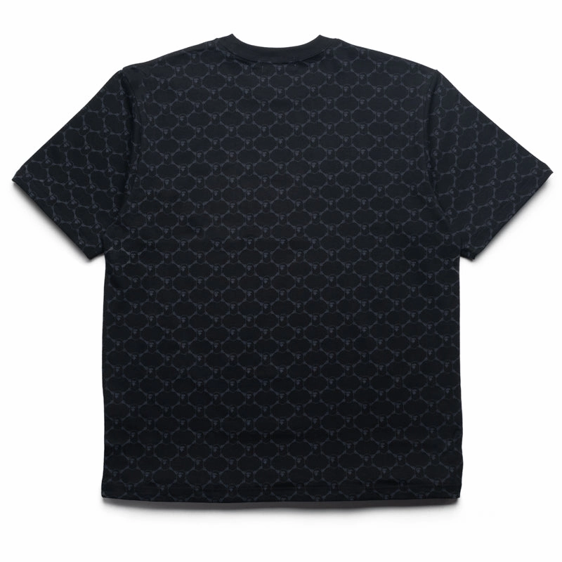 A Bathing Ape College Monogram Logo Tee - Black Ventilated Back Panels Global Glow