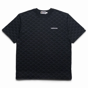 A Bathing Ape College Monogram Logo Tee - Black Desert Heat DoubleStitchedEdges