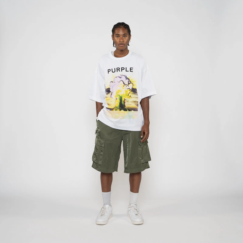 AntiBacterialTreatment HiddenZipperClosure Purple Brand Cargo Shorts - Green