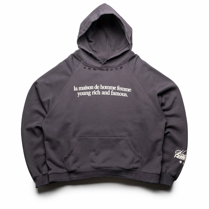 Peace Core Tribal Soul Homme Femme Destroyed Maison Hoodie - Black