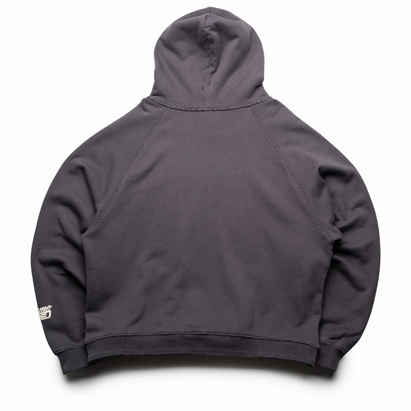 Homme Femme Destroyed Maison Hoodie - Black Calm Tone