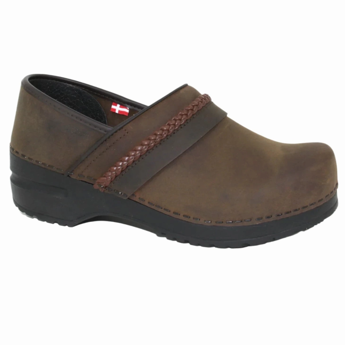 Sanita Lorette Womens Clog In Antique Brown Footbed Massage Nodes Breathable Footbed Design