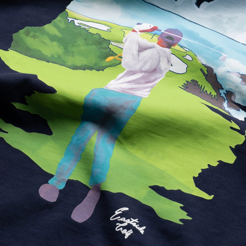 DoubleStitchedEdges Eastside Golf Keep Swinging Tee - Midnight Navy