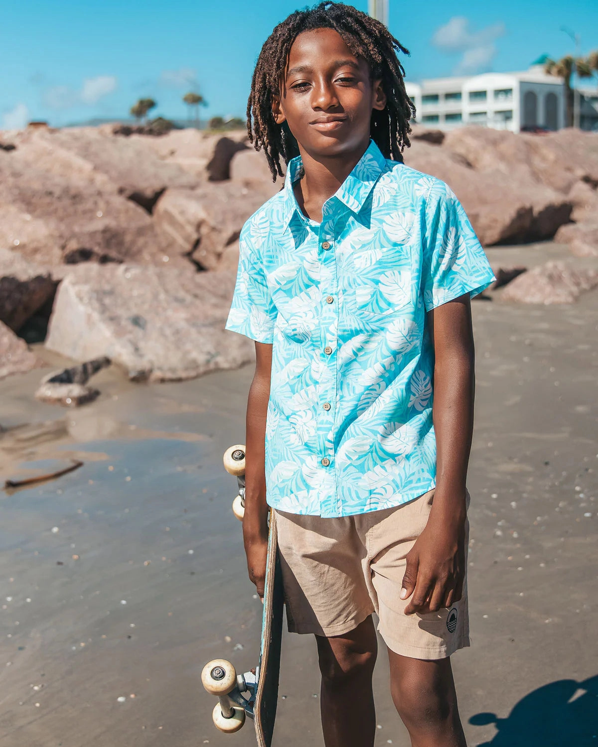 AllDayComfort Paradise Palm Button Down