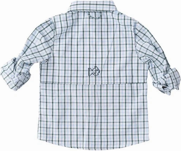 Workwear Essentials Founders Kids Fishing Shirt - Windowpane Posy Green