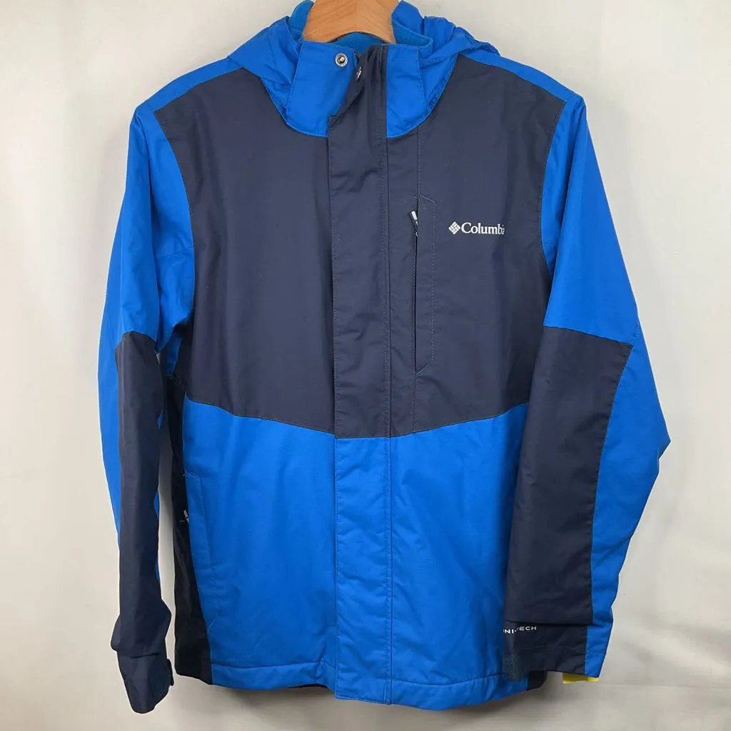 Size 14-16: Columbia Omni-Heat Two-Tone Blue Winter Coat REDUCED Convertible Collar Style