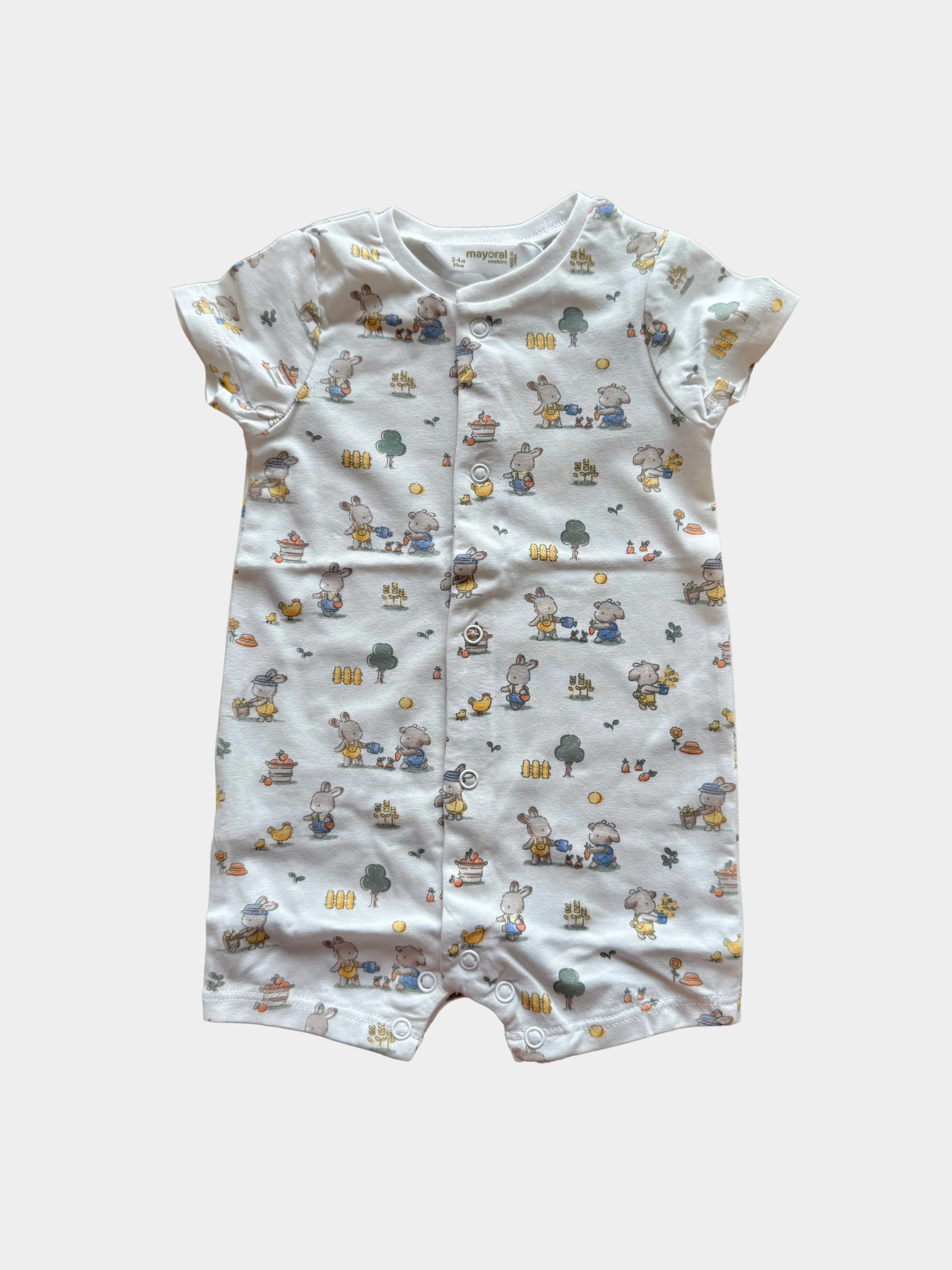 Gardening Goat and Bunny Knit Romper Summer Air