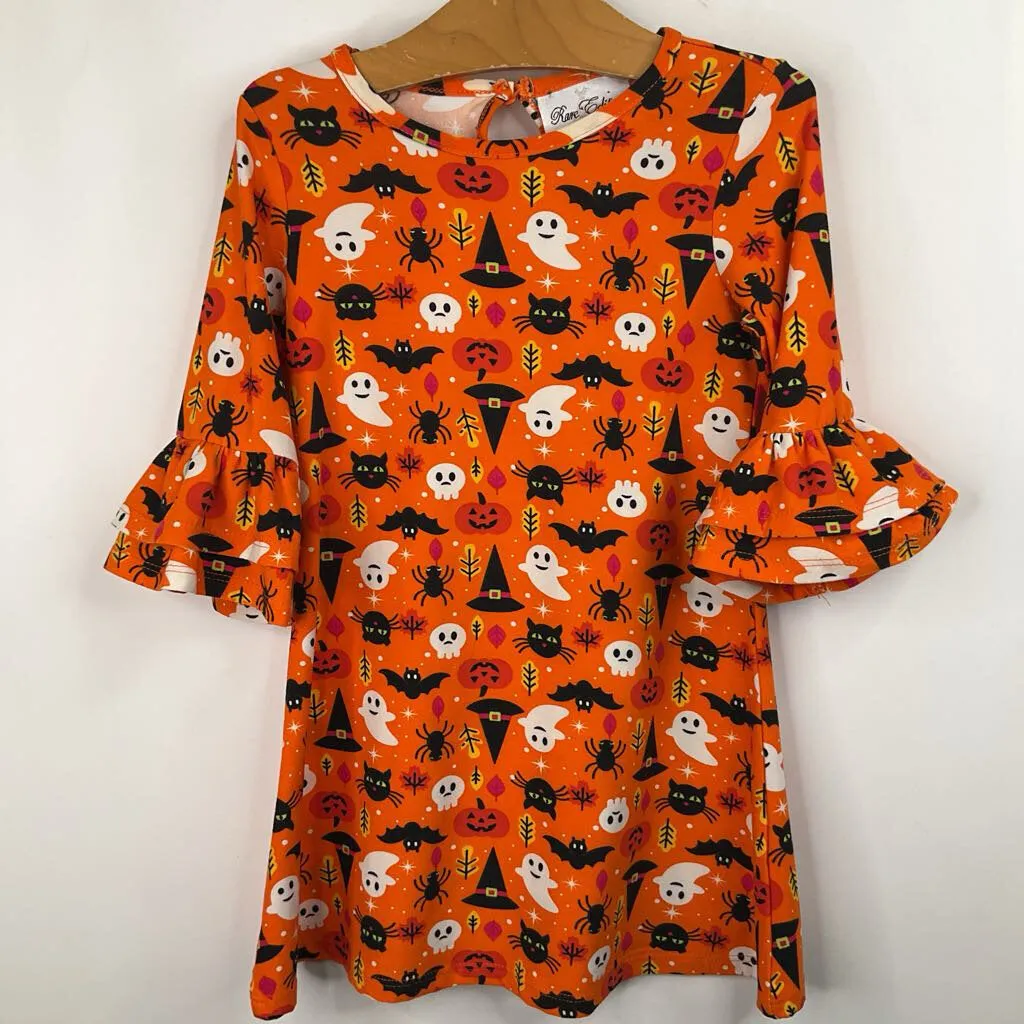 Size 2-3: Rare Editions Orange Halloween Long Sleeve Dress Dance outfits for kids Cycling wear for kids