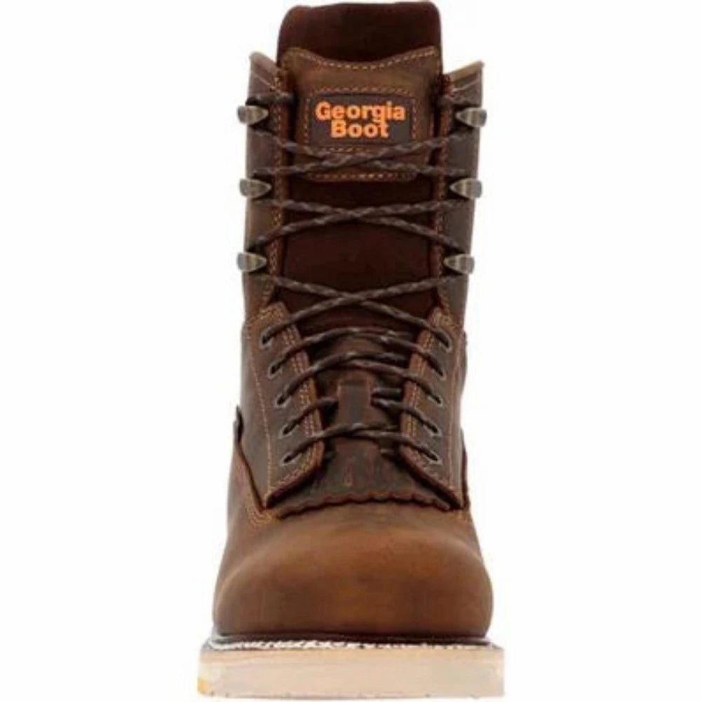 Georgia Boot Amp Lt Wedge Men's Waterproof High Work Boots Gb00593 In Brown Grip Support