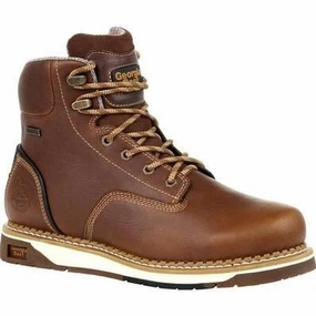 Craft Collector Georgia Boot Amp Lt Wedge Men's Waterproof Work Boots Gb00350 In Brown